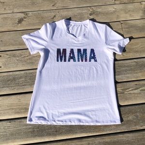Mama V Neck Tee Shirt